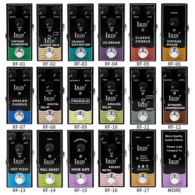 IRIN RF Series Electric Guitar Pedal True Bypass Single Pedal Overdrive Distortion Delay Effect Pedal Guitar Accessories & Parts