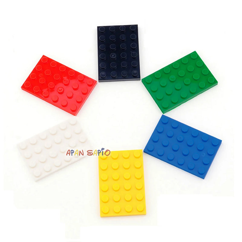5pcs/lot DIY Blocks Building Bricks Thin 4X6 Educational Assemblage Construction Toys for Children Size Compatible With Brand