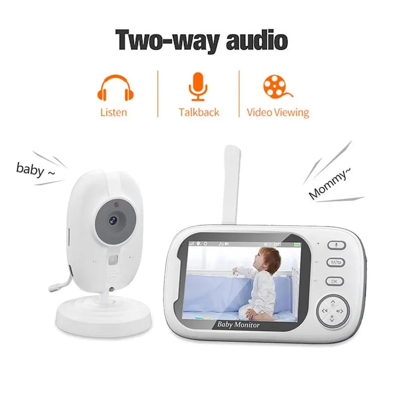 3.5 Inch Wireless Video Baby Monitor Mother Kids Two-way Audio Baby Nanny Security Camera Night Vision Temperature Monitoring