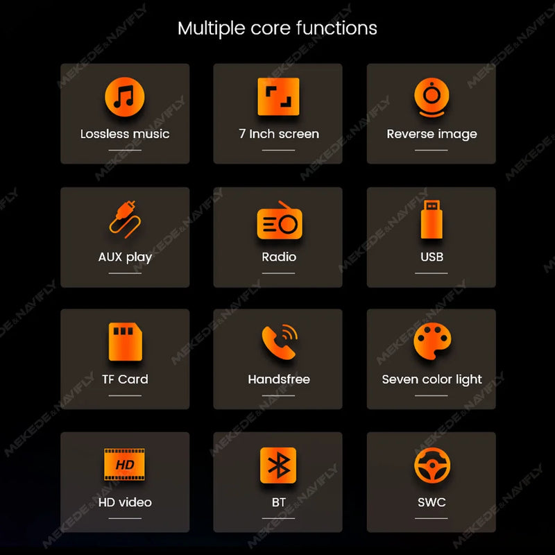 Navifly ND3 Universal 7 inch HD touch ScreenCar Radio Multimedia Video Player FM Radio BT carplay USB TF Camera Mirror Lin-K SWC