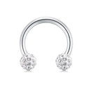 1/9PCS 16G Surgical Steel Lip Hoop Ring Crystal Cubic Horseshoe Barbell Tragus Cartilage Earring Helix Daith Septum Piercing