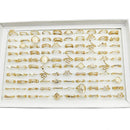 30pc/Lot Gold Color Finger Rings For Girls New Love Snake Animal Butterfly Cutout Star Pearl Thin Joint Ring Party Jewelry Women