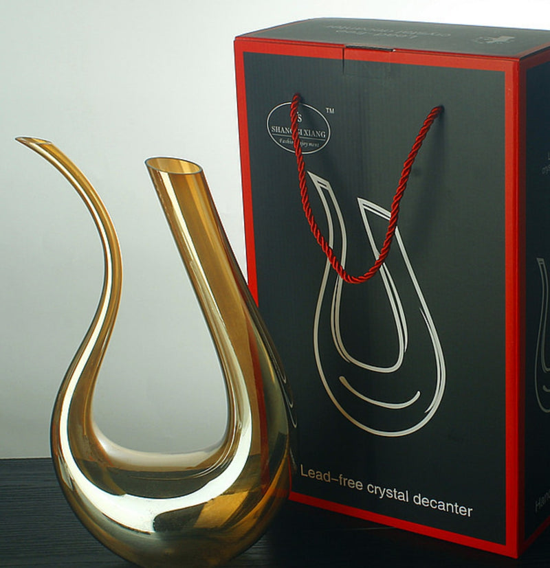 1000ML High Grade Crystal U-shaped Wine Decanter Gift Box Harp Swan Decanter Creative Wine Separator Wine Set R