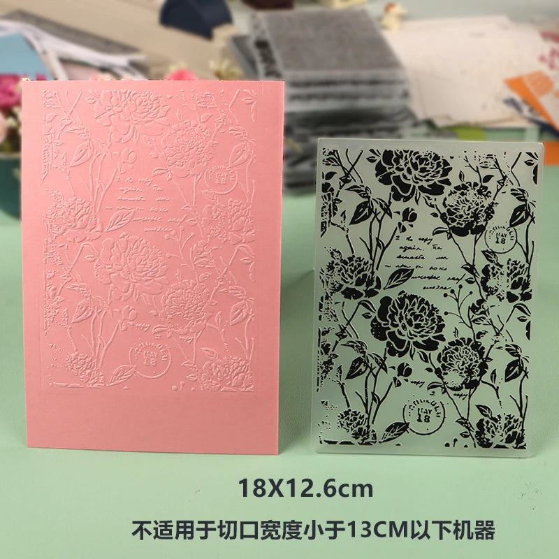 DUOFEN Crafts plastic embossing folder collection 2 paper embossing flower mold Christmas Birthday Easter day wedding