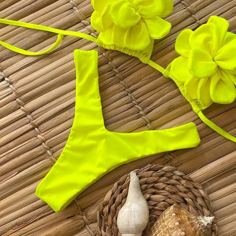 Sexy Floral Micro Bikini 2024 Women Swimsuit Female Swimwear Thong Bikinis Set Brazilian Beach Wear Bathing Suit Biquini