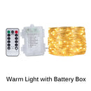 10M/20M LED USB/Battery Copper Fairy Lights Christmas Garland Remote Control String Lamp For Wedding Party Camping Home Dec