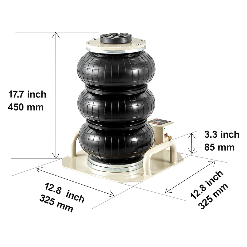 SucceBuy Air Jack 3 Ton Double Bag Air Jack Air Bag Jack Lift Up 3-5s Fast Lifting Air Bag Jack for Cars with Short Handle