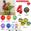 50Pcs Teenage Mutant Ninja Turtles American Animated Characters Superhero Warriors Red Numbers Birthday Party Decoration Balloon
