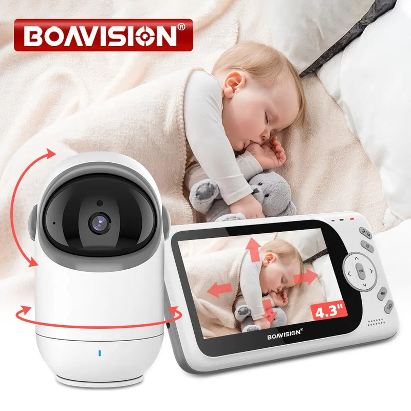 4.3 Inch Video Baby Monitor With Pan Tilt Camera 2.4G Wireless Two Way Audio Night Vision Security Camera Babysitter VB801