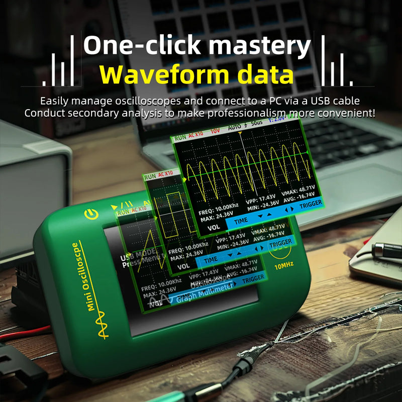 BSIDE Mini Handheld Digital Oscilloscopes 48MS/s Sampling Rate 10MHz Analog Bandwidth Support Firmware Upgrade Waveform Storage