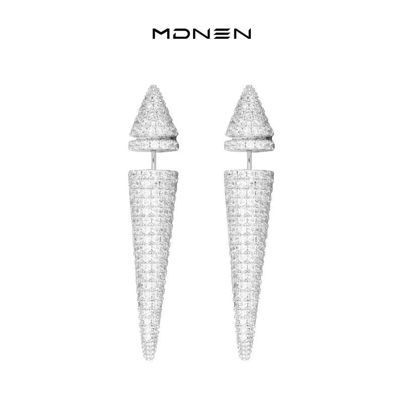 2023 New Cone Full Of Brick And Fixed Length Personality Hip Hop Style Earrings For Women And Men Jewelry Party Gifts