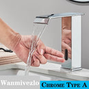 Smart Sensor Bathroom Basin Faucet Intelligent Black Automatic Sense Brass Cold Hot Water Mixer Waterfall Crane Deck Mount