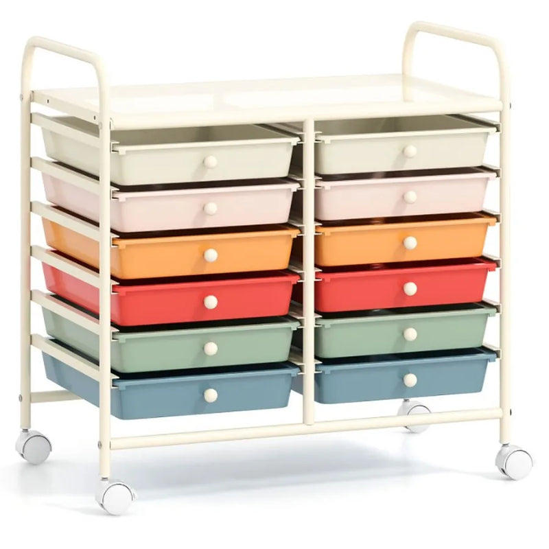 12 Drawers Rolling Storage Cart for Home and Office