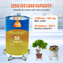 SucceBuy 1250lbs Drum Dolly Cart 55 Gallon Caddy Barrel Dolly Hand Truck with 5 Swivel Casters Wheel for Warehouse Drum Handling