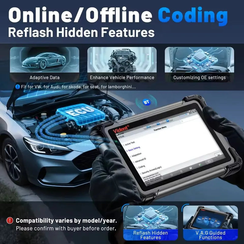 Vident iSmart800Pro BT Car Scanner All System Diagnosis 40 Reset Function OBDII Full Function Key Fob Programming