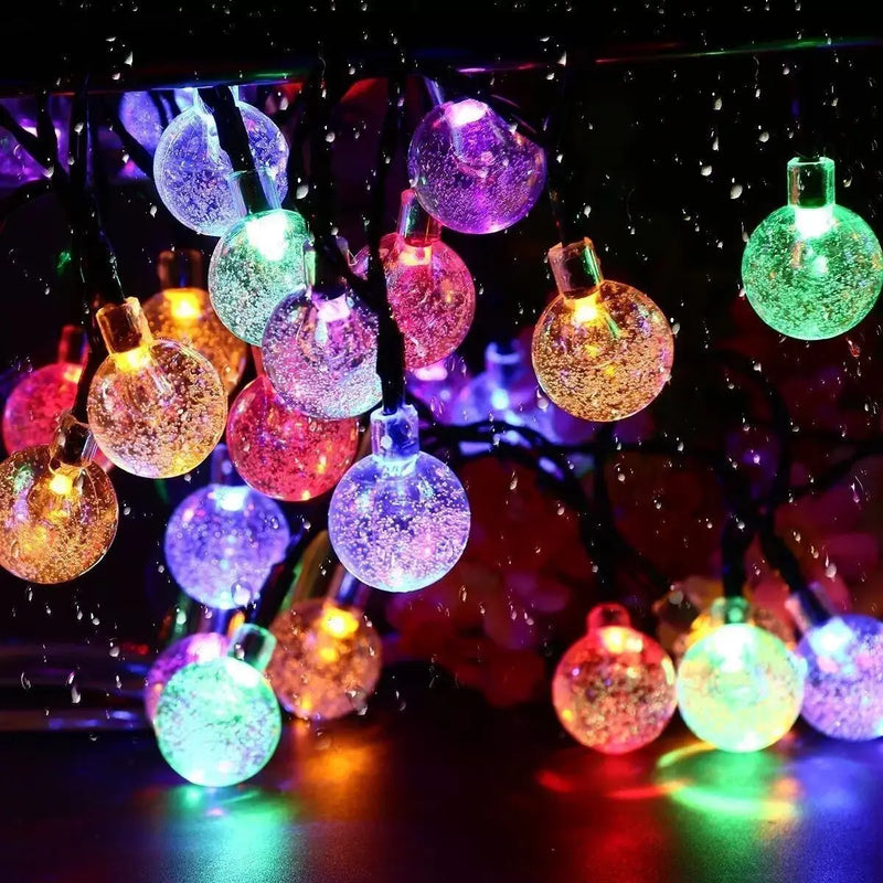 LED Ball Garland Lights Fairy String Waterproof Outdoor Lamp Christmas Holiday Wedding Party Lights Decor Solar/Battery Power