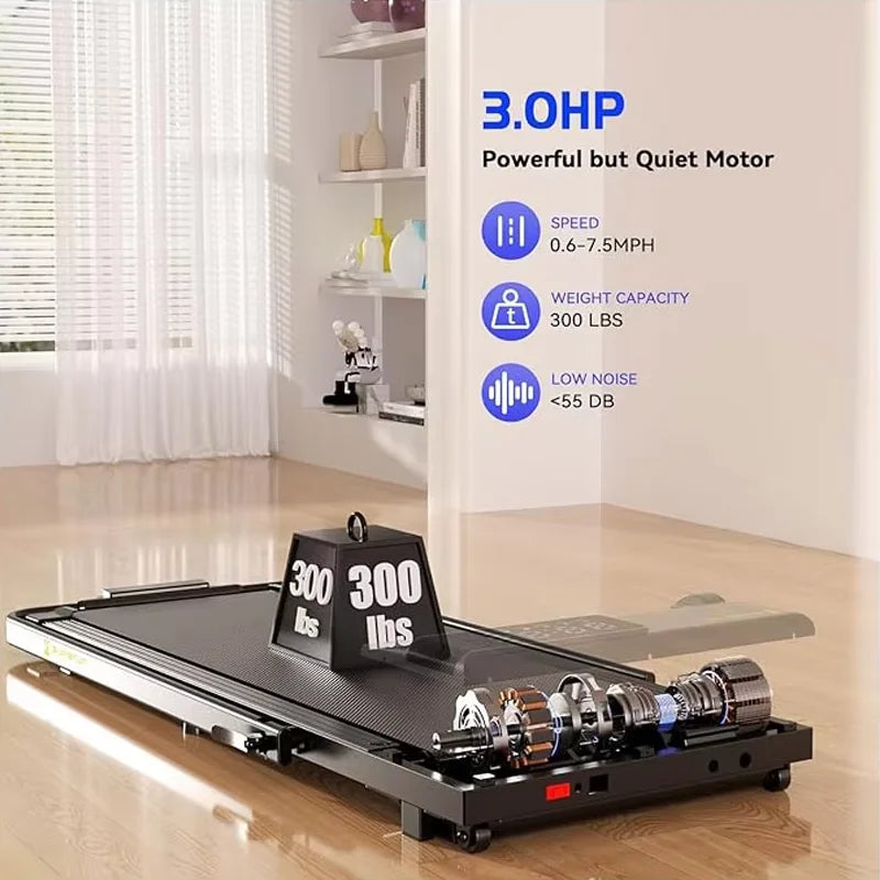 Superun 3 in 1 Folding Treadmills for Home, 3.0HP Powerful and Quiet Under Desk Treadmill, 300 lbs Capacity Foldable Walking Pad