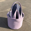 Personalized Seersucker Easter Basket with Gingham Floppy Bunny Ears, Embroidered Canvas Seersucker Easter Baskets for Kids Gift