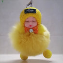 Sleeping Baby Keychain Cute Soft Fluffy Plush Doll Key Ring Women Girl Bags Pendant Backpack Accessories Gifts