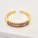 ANDYWEN 925 Sterling Silver 5 Color Summer Square Zircon CZ Resizable Rings New 2020 Fashion Round Adjustal Circle Women Jewelry