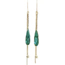South Korea's New Long Green Drop Crystal Earstring Fashion Temperament Simple Tassel Earrings Women's Jewelry