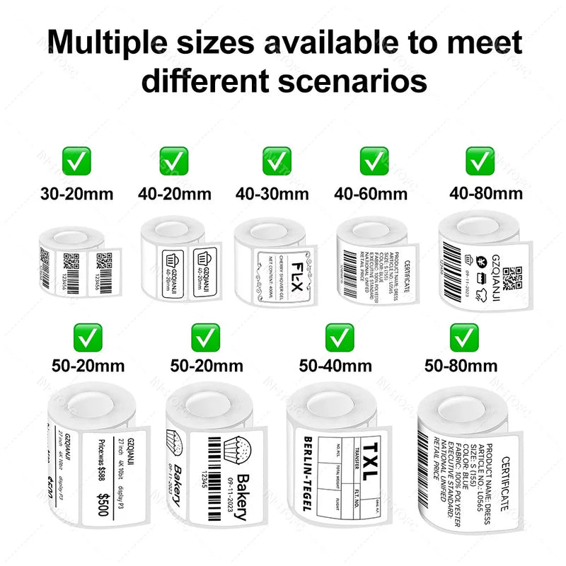 Wireless Label Printer P50 Inkless Bluetooth Thermal Label Maker Adhesive Label Sticker Machine DIY Pattern Barcode QR Code Tape