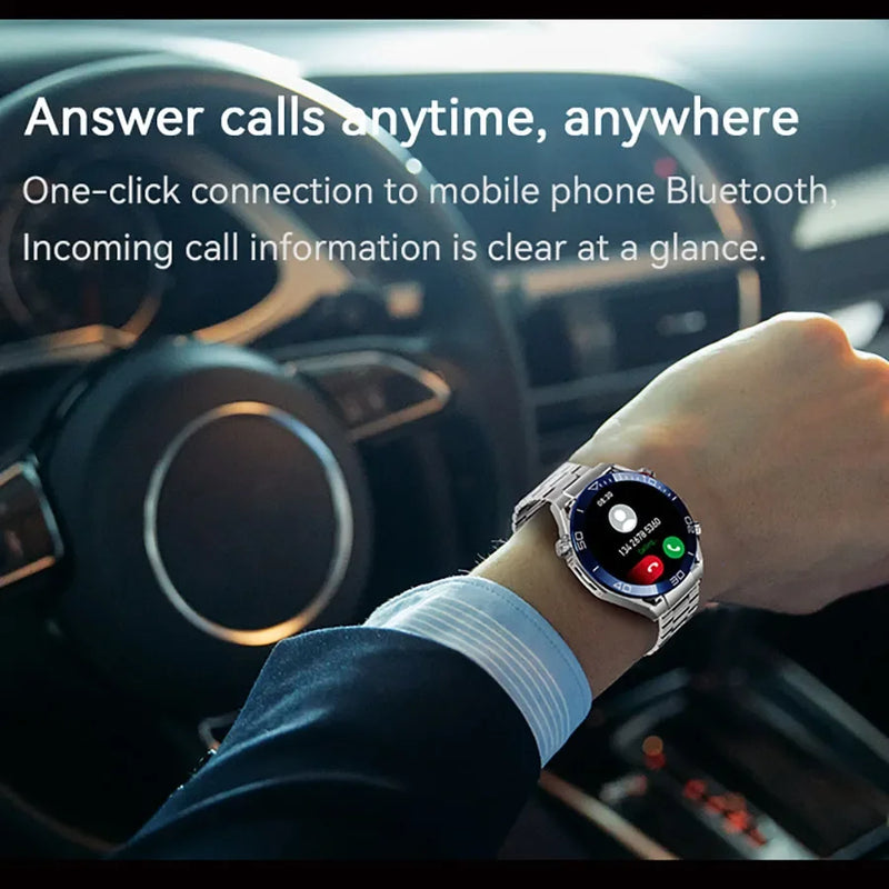 Business Smart Watch Men Bluetooth Call 1.52 Inch Screen Waterproof Sport Fitness Tracker Wireless Charging Game GTS Smartwatch