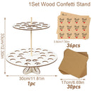 Wood/Kraft Paper Wedding Confetti Cone Tray Rustic Wedding Decoration Confetti Cones Stand DIY Holder Support Weding Supplies