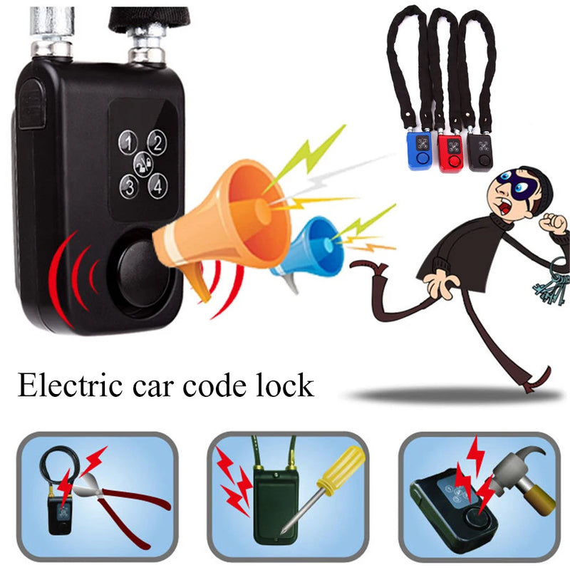 Bluetooth Bike Motorcycle Lock Alarm Anti-Theft Security Wireless Remote Control Alarm Lock System for Door Outdoor Cycling Bike