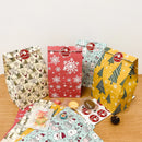 12Pcs Christmas Kraft Paper Gift Bags Snowflake Santa Claus Xmas Tree Candy Bag Cookies Packing Bags New Year Party Supplies