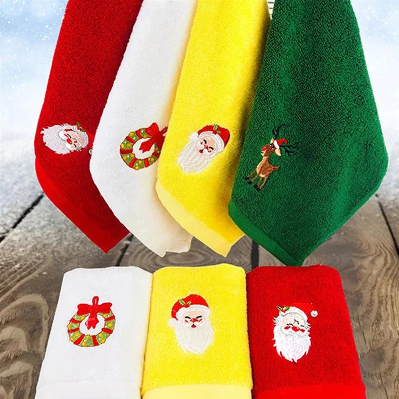 Unisex Cotton Christmas Innovative Towel Set Halloween Christmas Gifts Kitchen Hand Towel Embroidered Holiday Towels