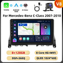 Podofo 2Din 9 ''Car Radio For Mercedes-Benz C-Class W204 S204 2007-2010 Multimedia Player GPS Carplay Android Car DSP BT RDS