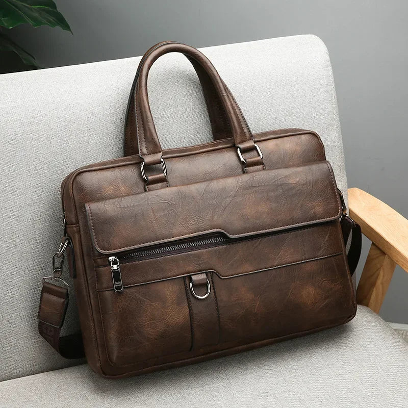 2024 Laptop Bags for Men Executive Briefcase Ma Suitcase Bag Men Leather Business Tote Bag Men's Handbag Luxury Brand Side