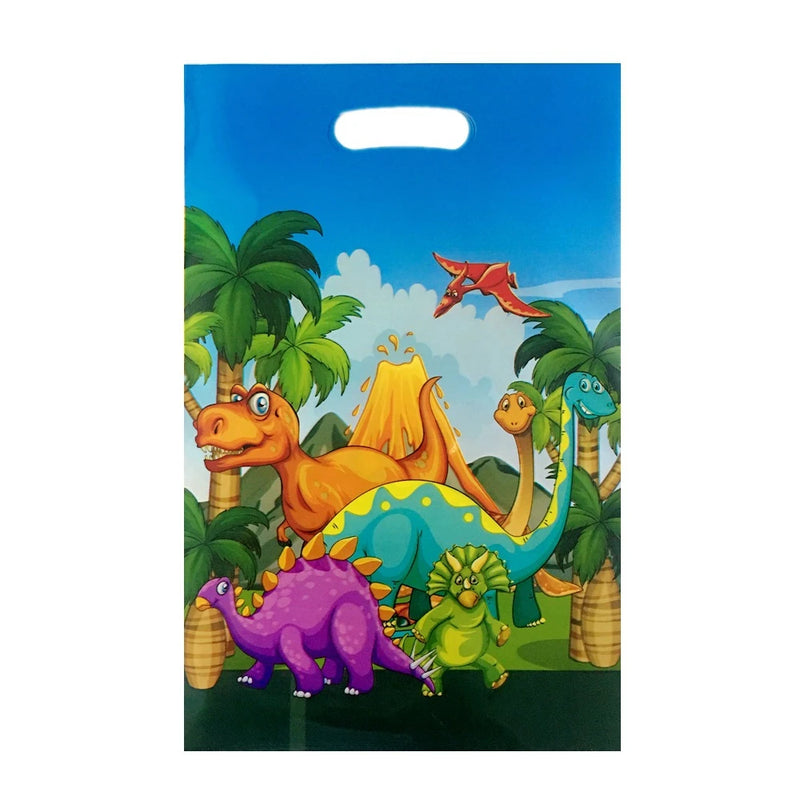 10pcs Cartoon Dinosaur Candy Bags Party Gift Bags Child Party Loot Bags Boy Girl Kids Birthday Party Favors Supplies Decor