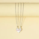 JWER 2Pcs Stainless Steel Electrocardiogram Magnetic Couple Necklace Elegent Heart Necklace Jewelry Lover Creative Gifts