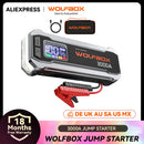 WOLFBOX 3000A Jump Starter,12V Car Battery Jump Starter,65W Quick Charge 16000mAh for 8L Gas 6L Diesel Engine with Booster