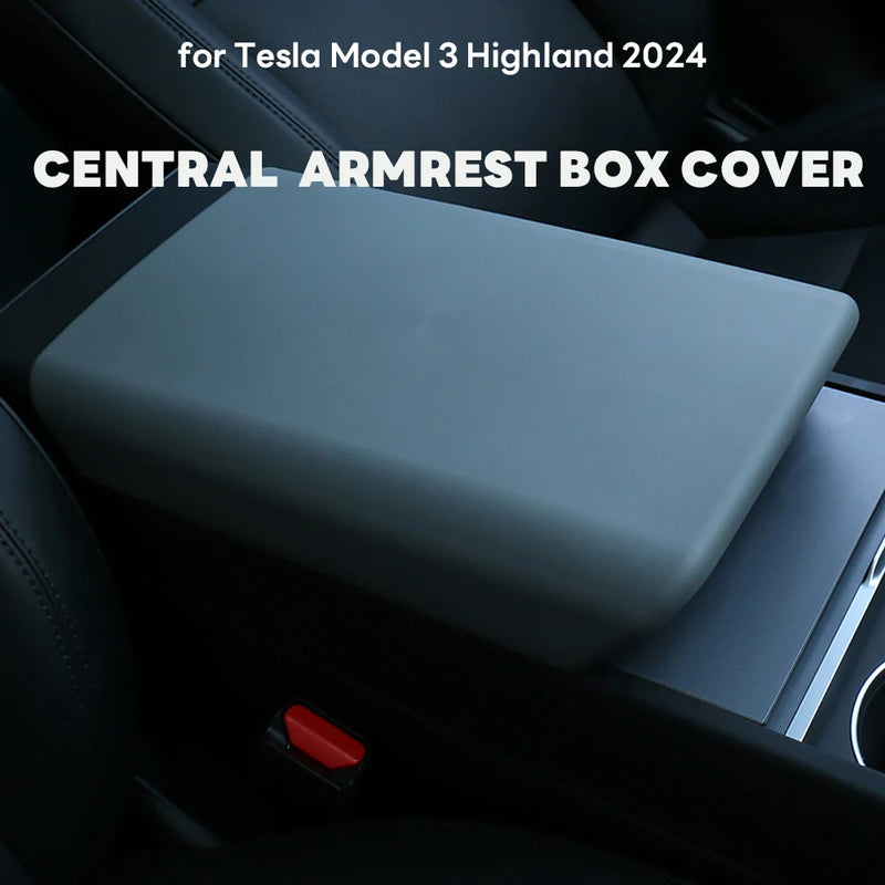 for Tesla Model 3 Highland 2024 TPE Soft Case Car Center Console Arm Rest Lid Auto Central Armrest Box Pad Cover Accessories