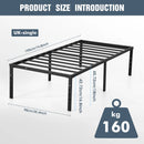 Single/Double/King Bed Frame - Bed 90x190 Cm / 135x190cm,151x190cm-42 Cm Height With Underbed Storage-Metal Platform Bed Frame