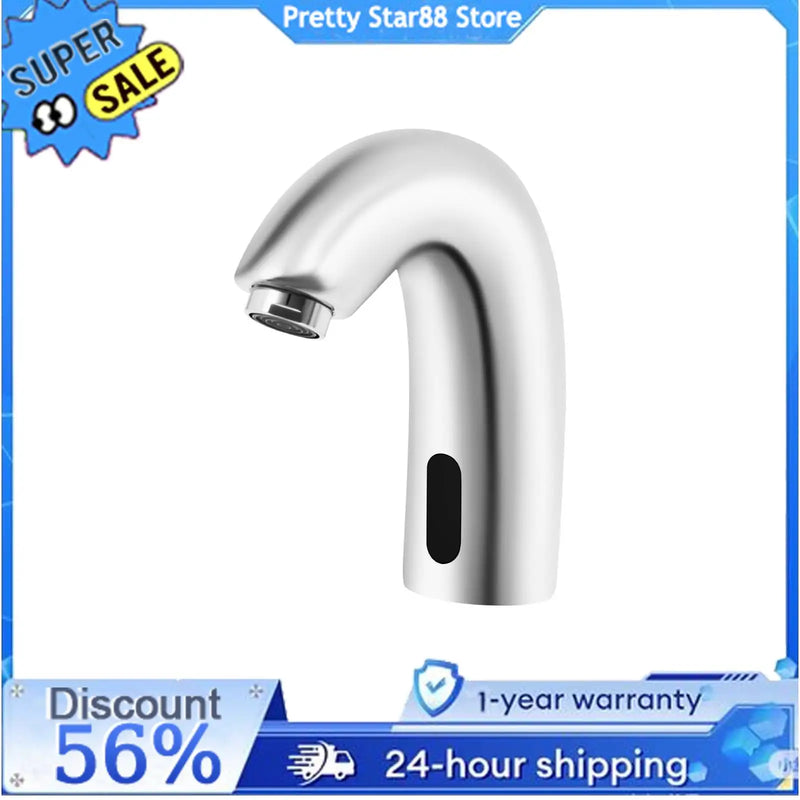 Touchless Sink Faucet with Inlet Water Pipe Water Tap Infrared Sensor Automatic Basin Bathroom