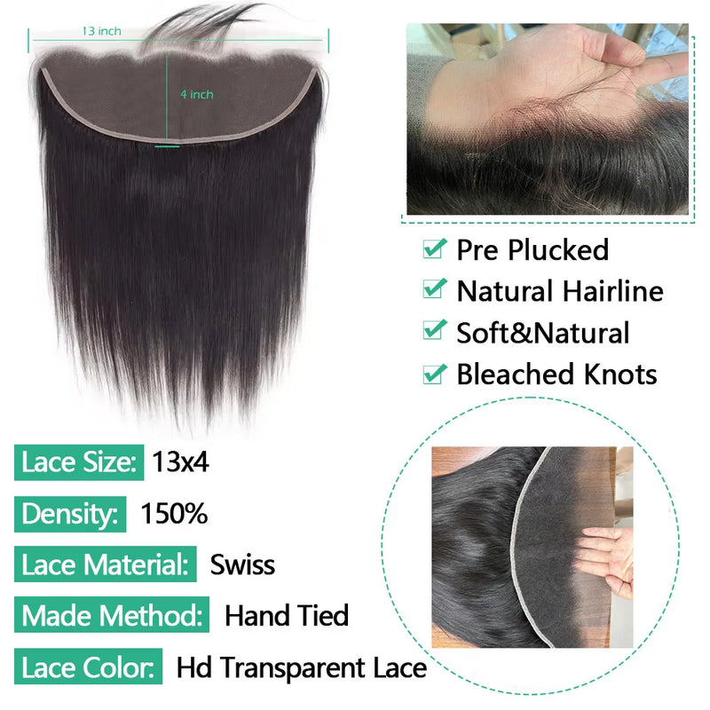 Straight 4x4 5x5 6x6 Closure Human Hair 13x4 Ear To Ear Transparent Frontal Lace Only 2x6 HD Lace Closure 3-5 Days Delivery