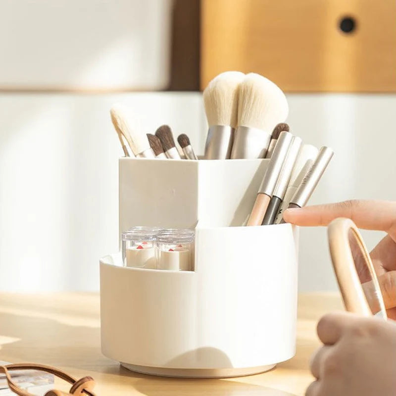 Rotatable Pen Holder Pencil Storage Box Student Desktop Office Stationert Household Multifunctional Makeup Brush Organizer Box