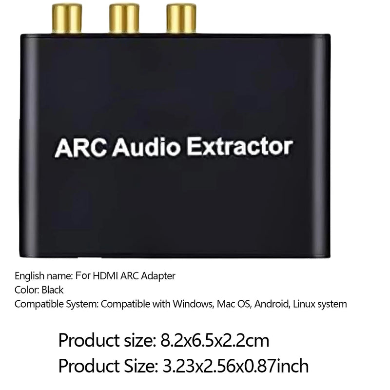 4K HDMI ARC Audio Extractor Digital to Analog Audio Converter ARC To SPDIF Coaxial L/R Stereo 3.5mm Jack Audio Adapter for HDTV