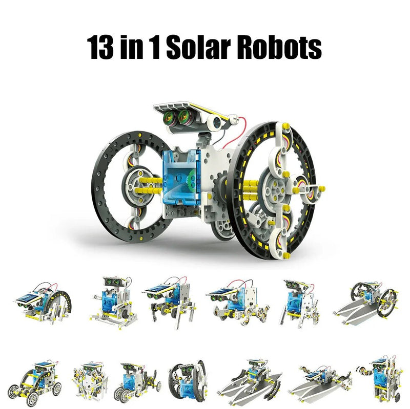 13 In 1 New STEM Summer Kids DIY Robot Toys Boys  Transformation Solar Toy Kits Model Deformation Figure  Action