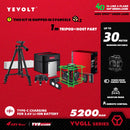 YEVOLT Laser Level Green Beam 4-Plane 16-Line Self-leveling 360 3D Ground-Hugging Horizontal & Vertical Tile Measuring Tools