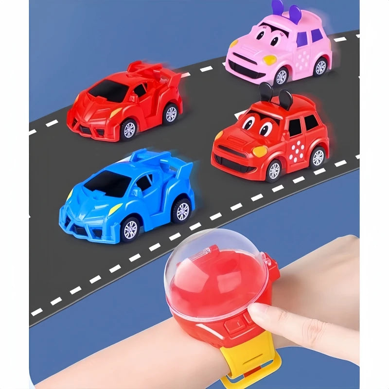 2.4G Kids Mini Watch Remote Control Car Toy Portable USB Charging Cartoon Remote Control Car Watch Toy Kids Birthday Gift