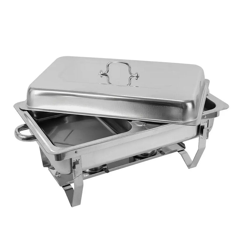 7.5L 2 Pans Buffet Stainless Steel Folding Stove Double Grid Dining Stove Food Heater Plate Self-Service  Tableware