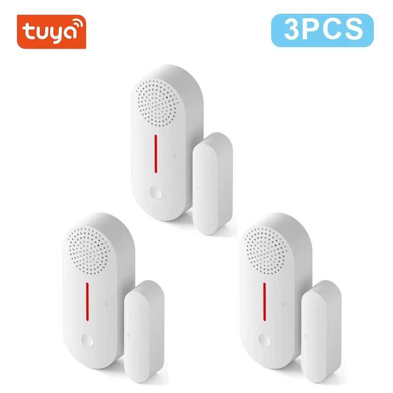 Tuya Smart WiFi Door Window Sensor Sound WiFi Security Alarm Door Open Closed Detectors APP Remote Control Timing Arm and Disarm