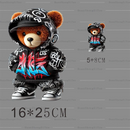 Playful Bear Ironed Sticker Clothes DTF Halloween Thanksgiving Fashion T-shirt Hoodie DIY Jacket Patch Heat Transfer Sticker