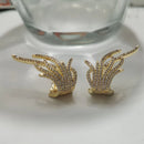 New Arrival Earrings For Women Temperament White Zircon Rhinestones Unique Design Brand Earings Fashion Jewelry Bijoux AE210