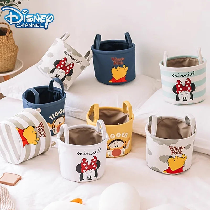 Disney Winnie The Pooh Desktop Storage Box Cartoon Minnie Sock Storage Basket Snack Sundries Cosmetic Storage Basket Party Gift